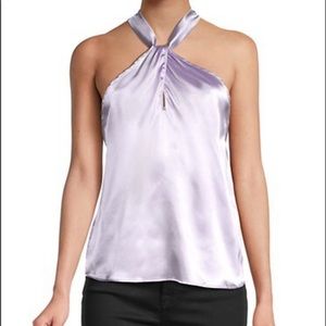 NWT Twist-Front Sleeveless Satin Top